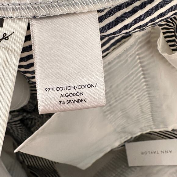 ANN TAYLOR NWT Devin Fit Blue White Seersucker Striped Pants // 8 - Picture 9 of 10